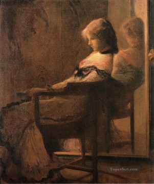  DeCamp Works - Reflections aka Arrangement in Pink and Blue Tonalism painter Joseph DeCamp
